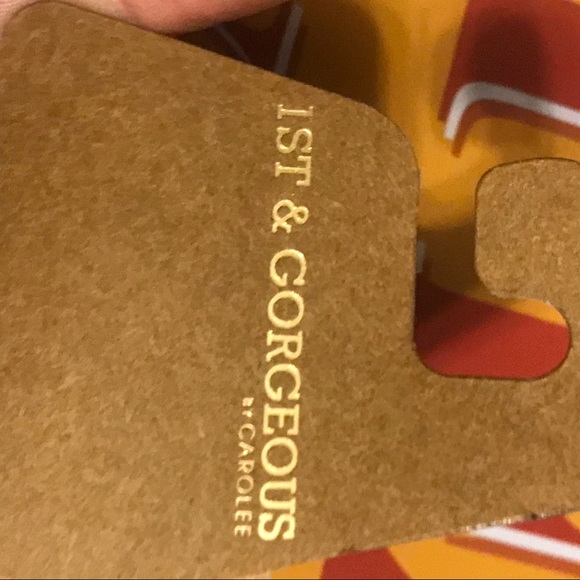 New 1st & Gorgeous By Carolee Burnt Orange & Ivory Gold Tone Bangle Bracelet Set - Picture 3 of 14